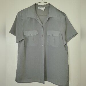 Jones NY Short Sleeve Button Down Top 14